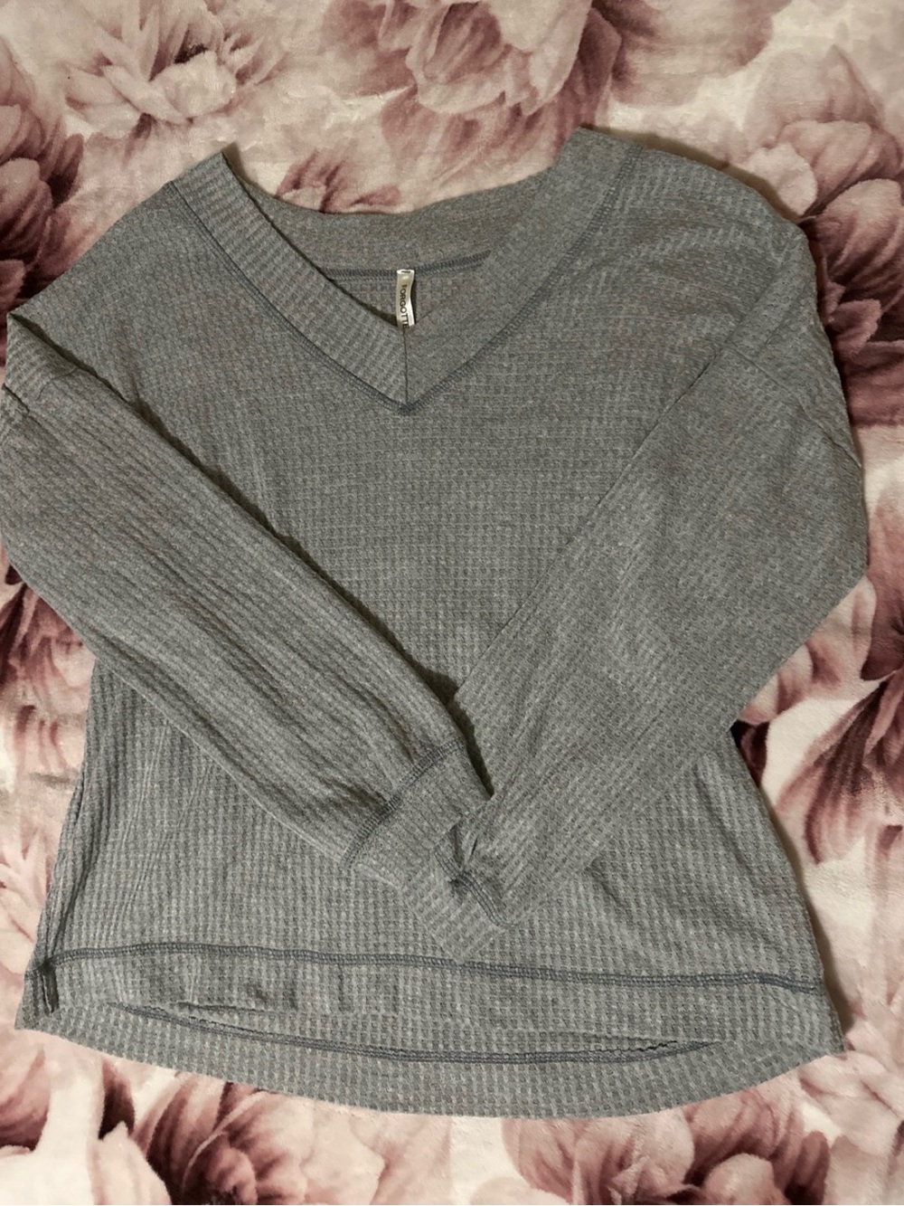 Grey waffle knit Women's Sweater by forgotten Grace size L